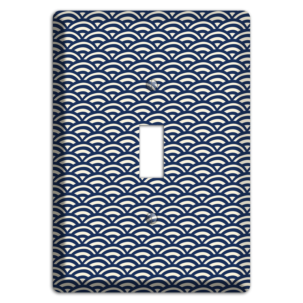 Navy Scallop Print Cover Plates