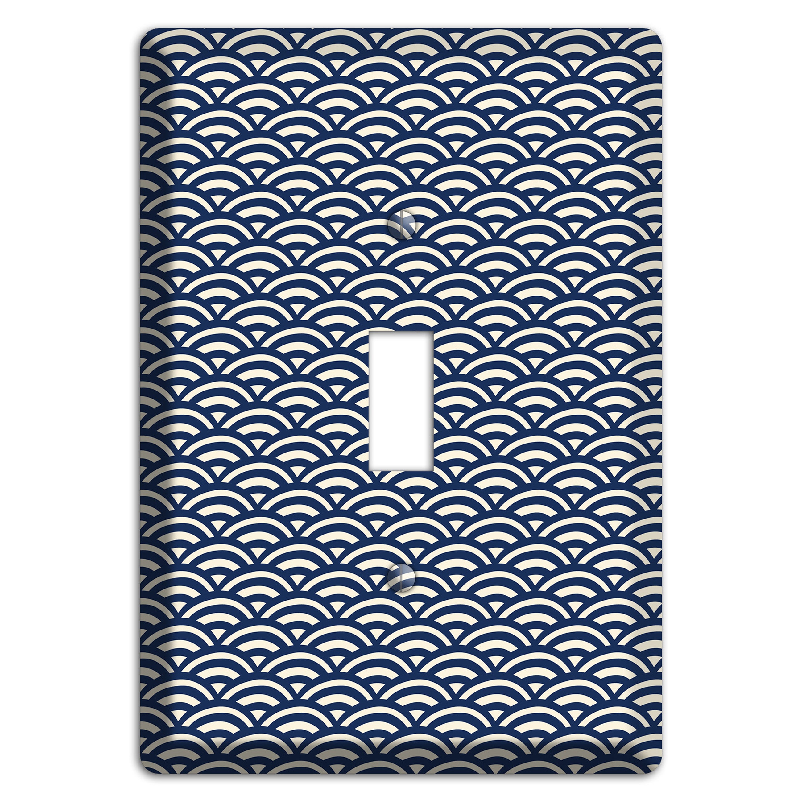 Navy Scallop Print Cover Plates