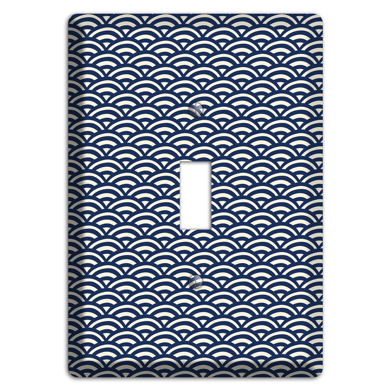 Navy Scallop Print Cover Plates