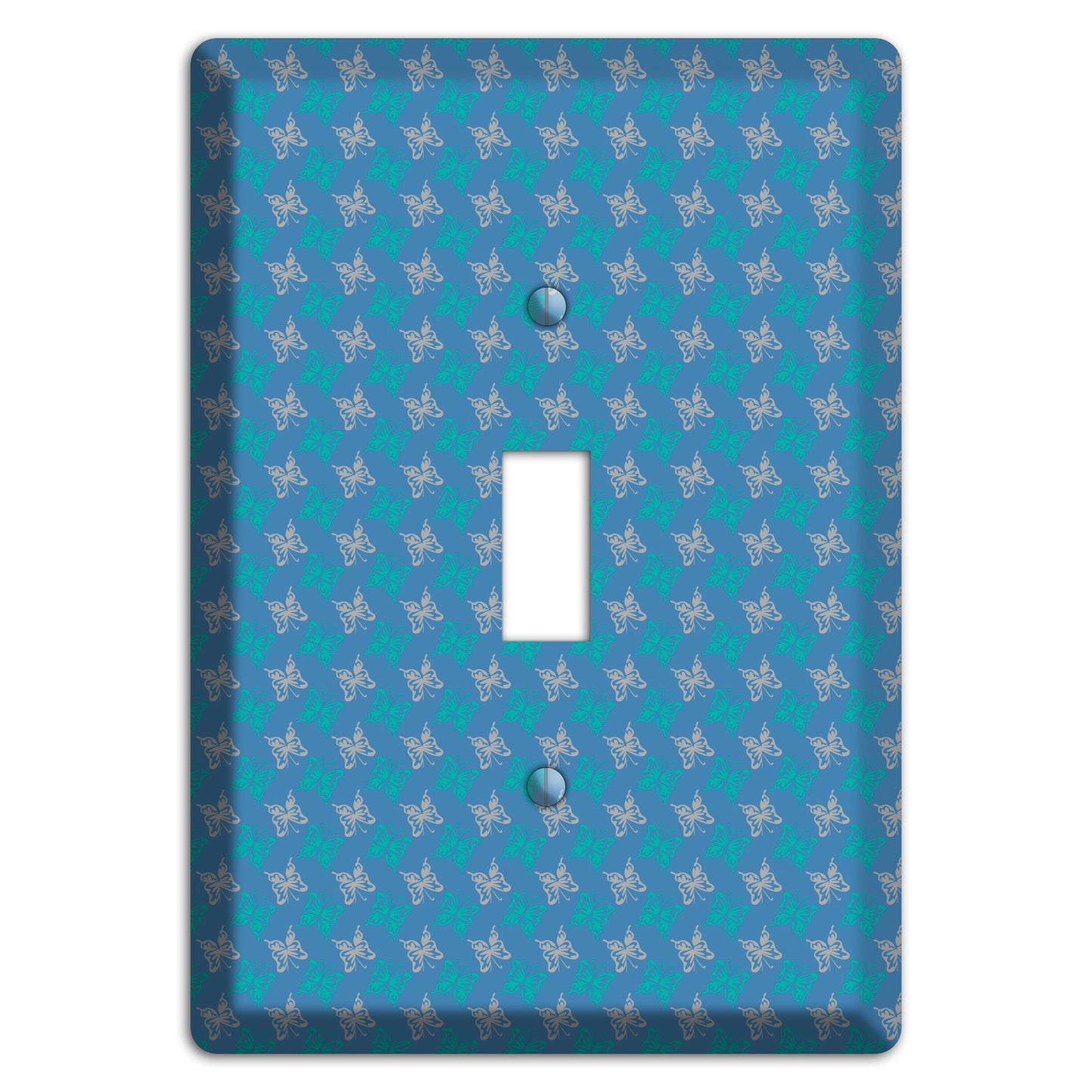 Blue with White and Turquoise Butterflies Cover Plates