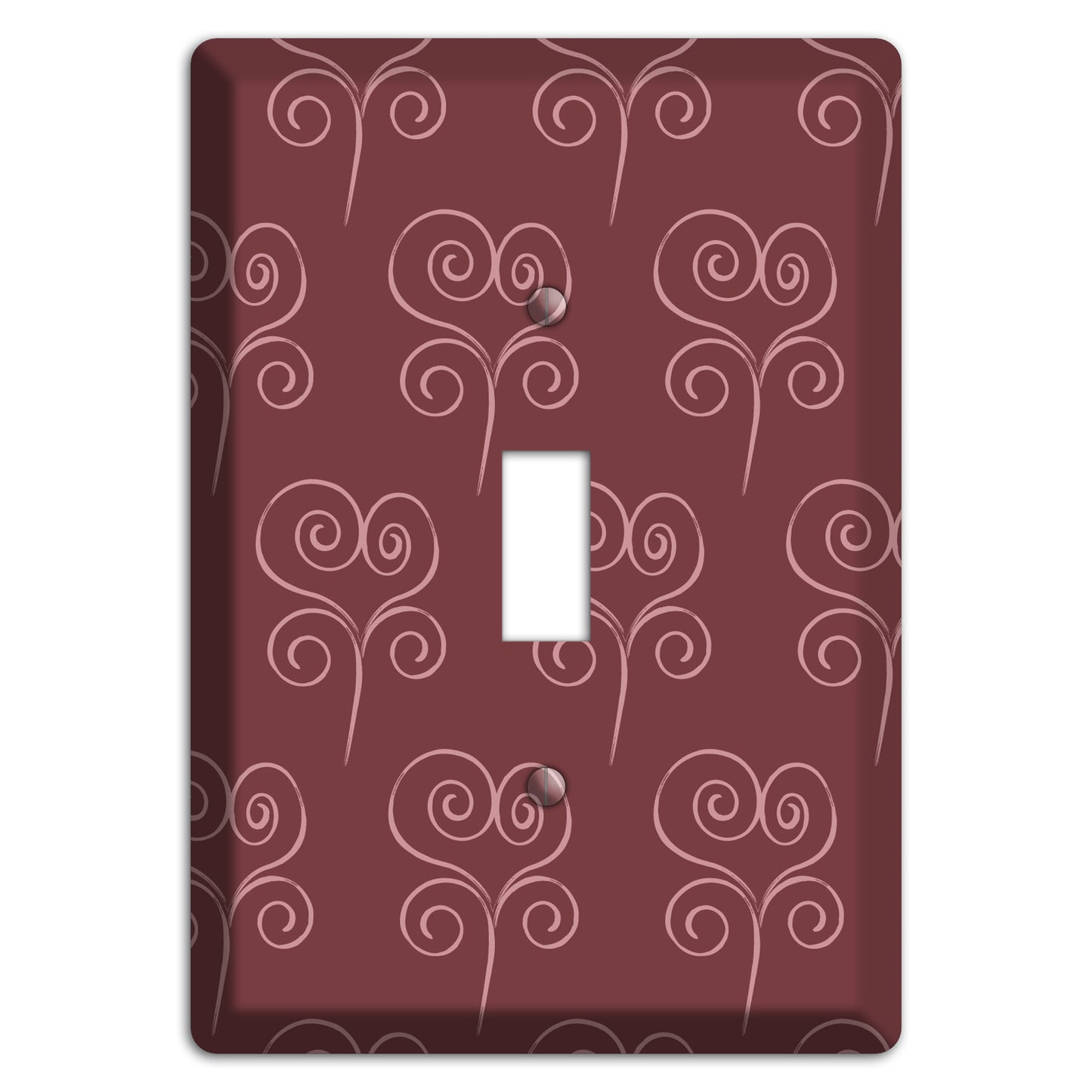 Maroon Scroll Heart Cover Plates