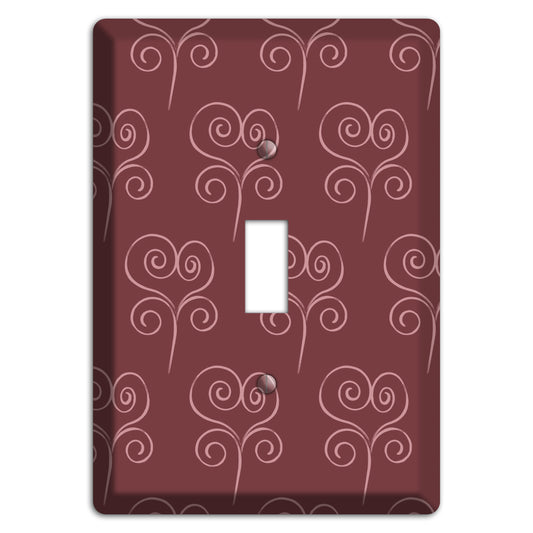Maroon Scroll Heart Cover Plates