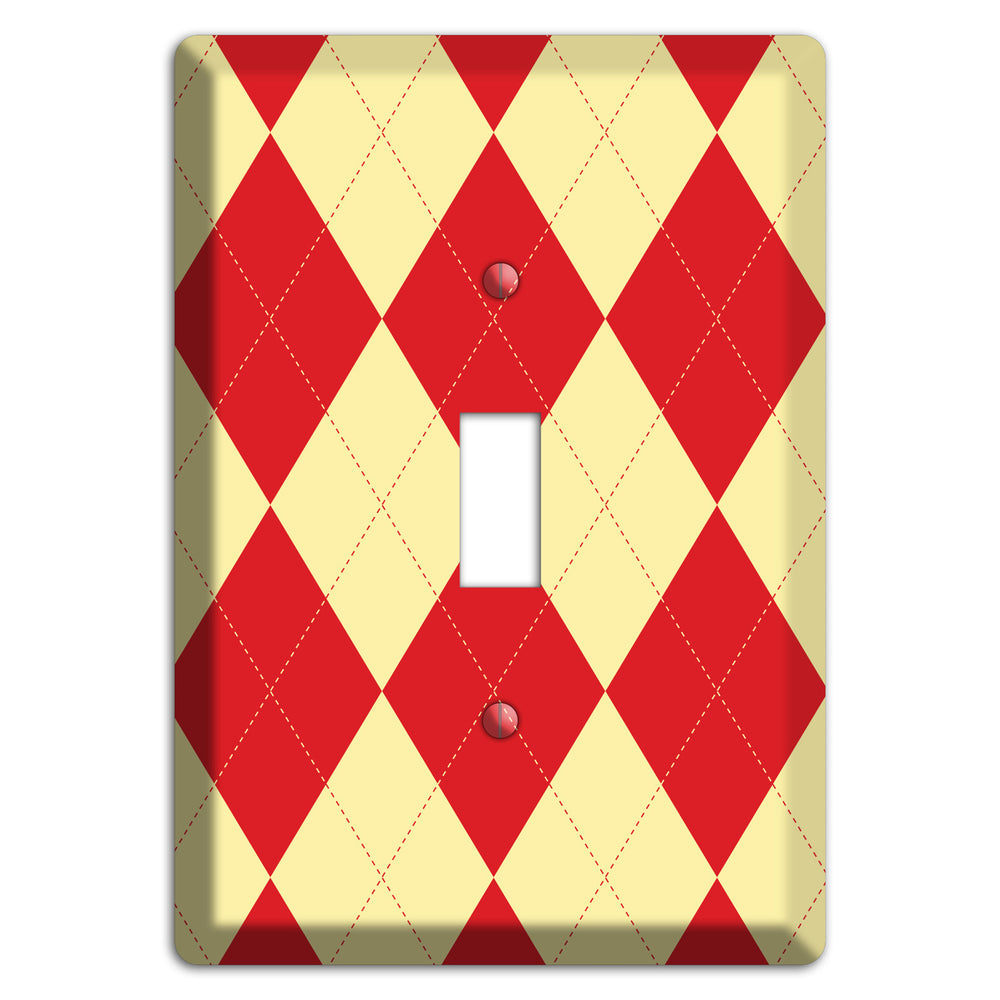 Orange and Yellow Argyle Cover Plates