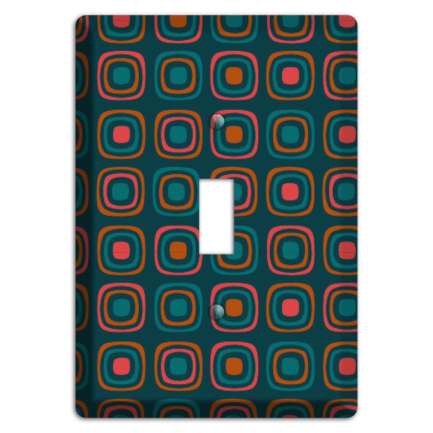 Teal and Pink Rounded Squares Cover Plates