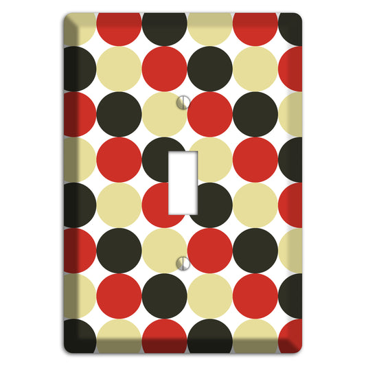 Beige Red Black Tiled Dots Cover Plates