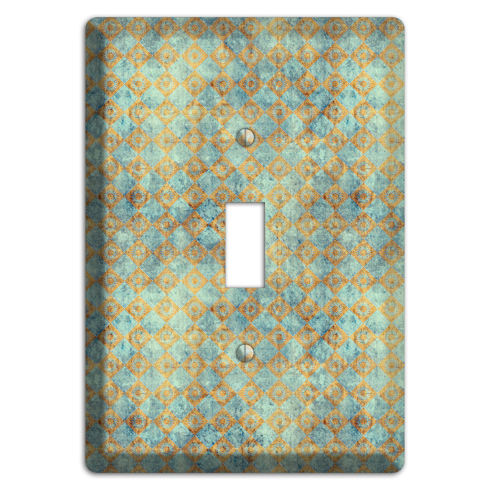 Green and Beige Diamond Circles Cover Plates