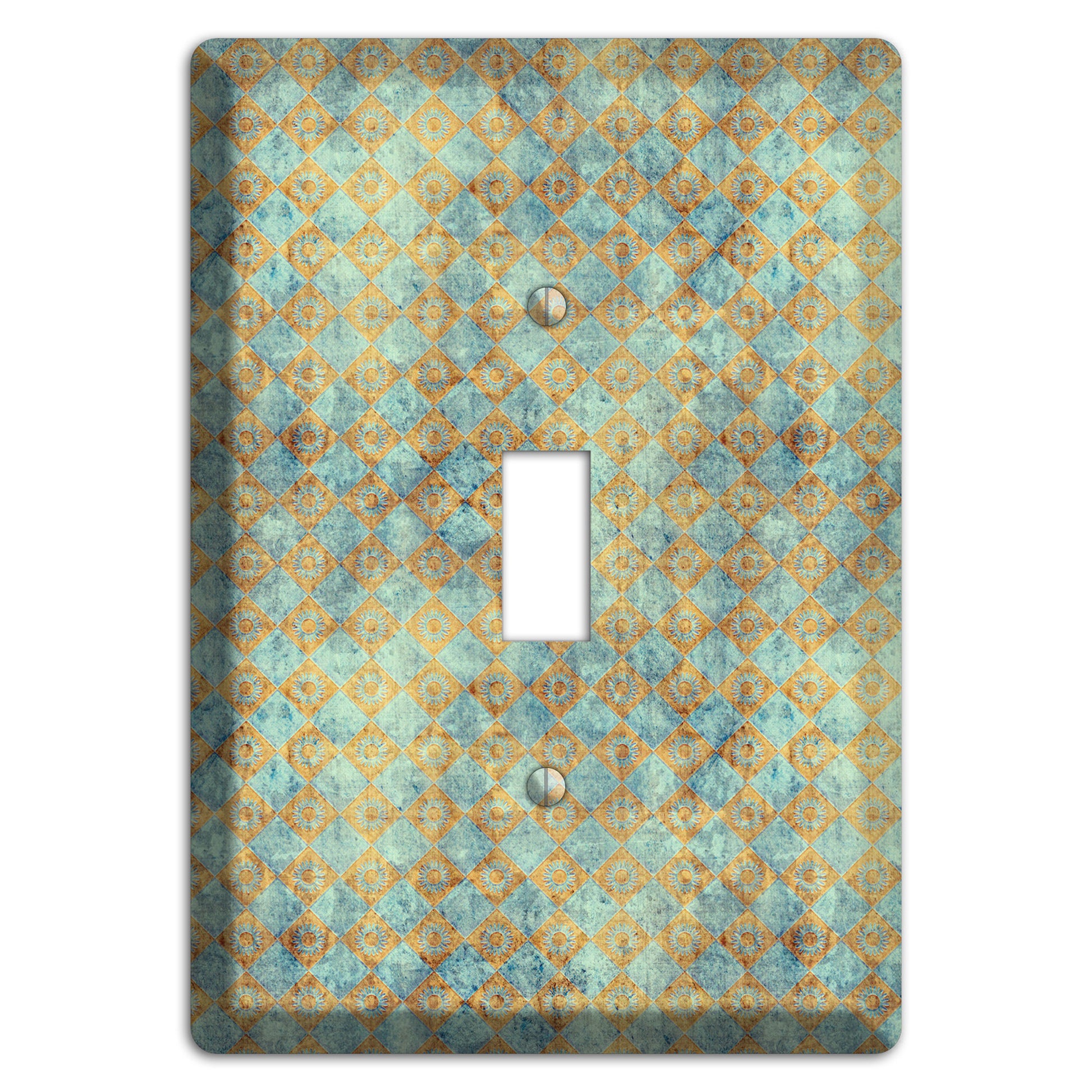 Green and Beige Diamond Circles Cover Plates