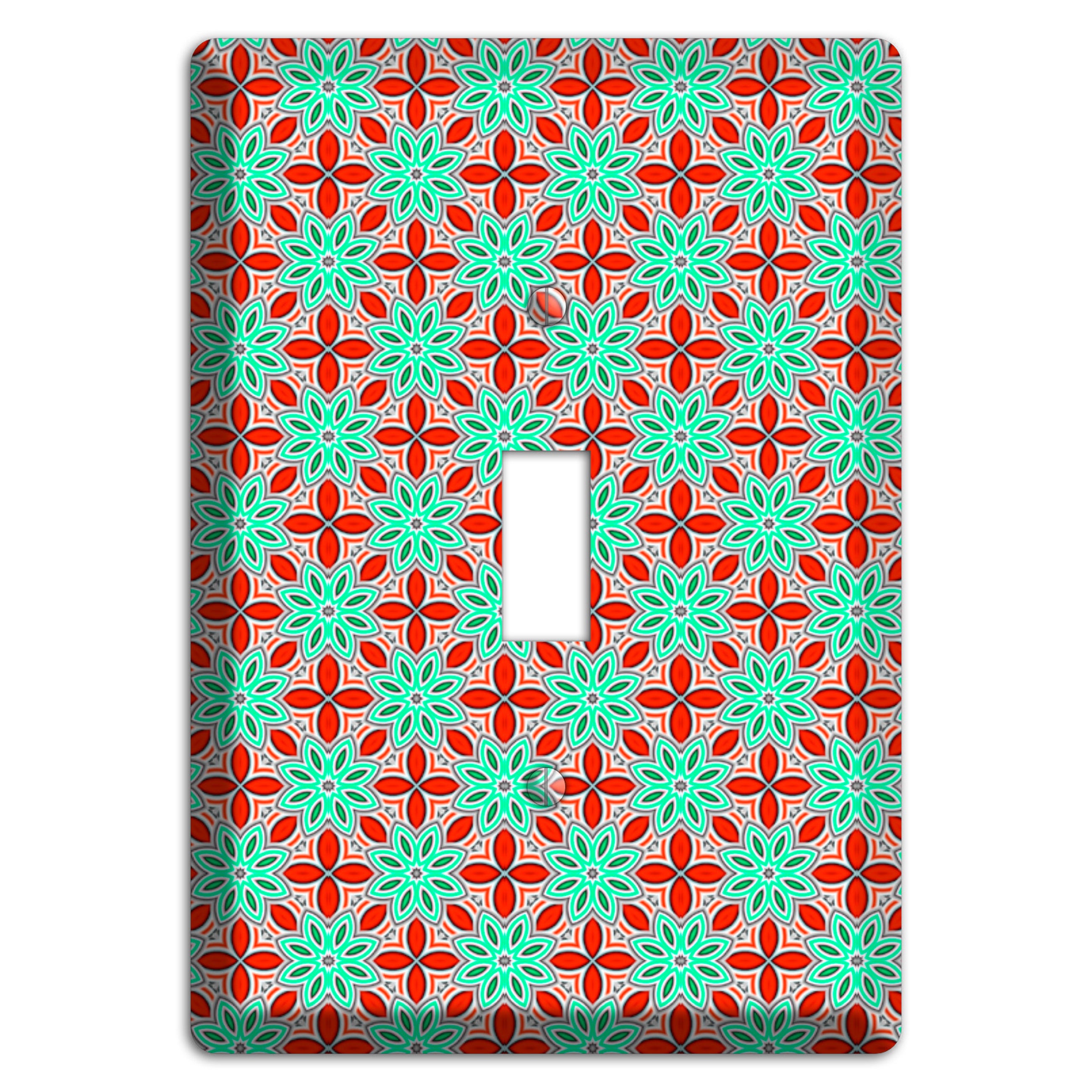 Green and Red Foulard Cover Plates