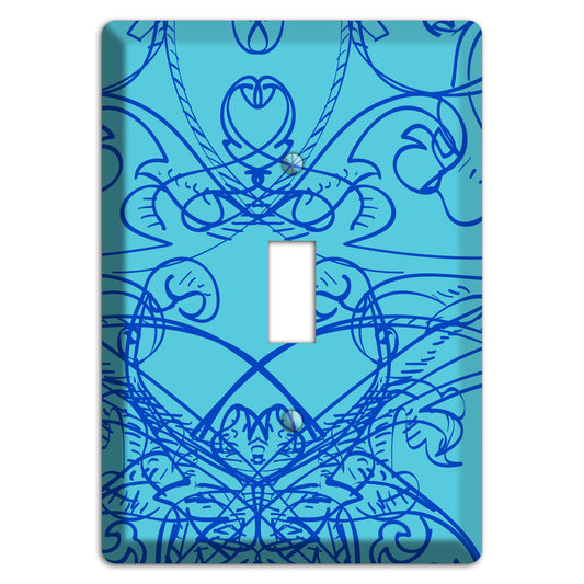 Turquoise Deco Sketch Cover Plates