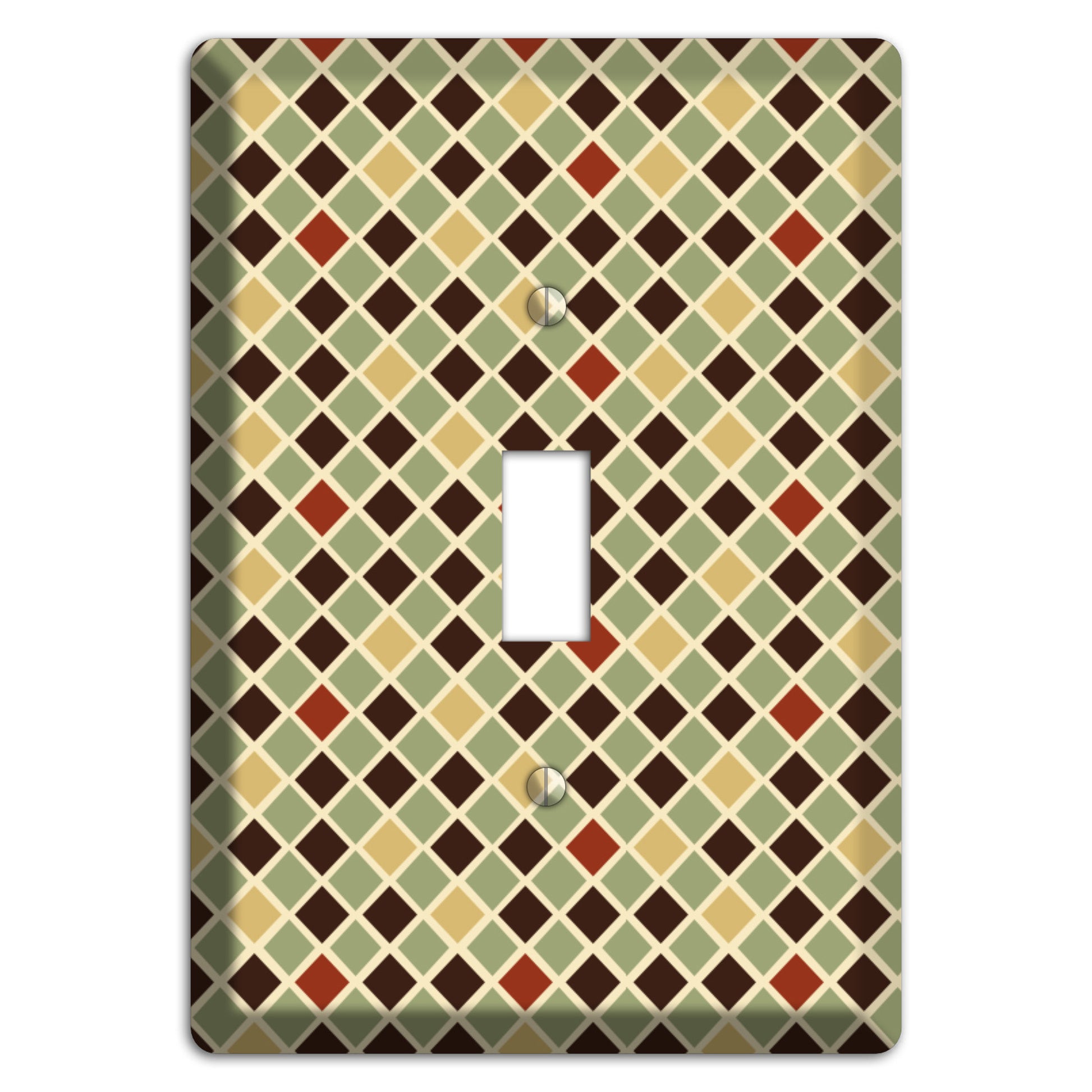 Olive Mustard Maroon Diamonds Cover Plates