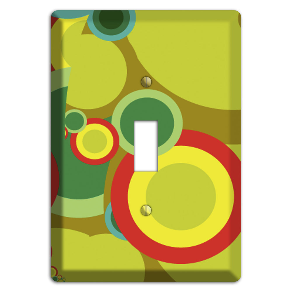 Green and Yellow Abstract Circles Cover Plates