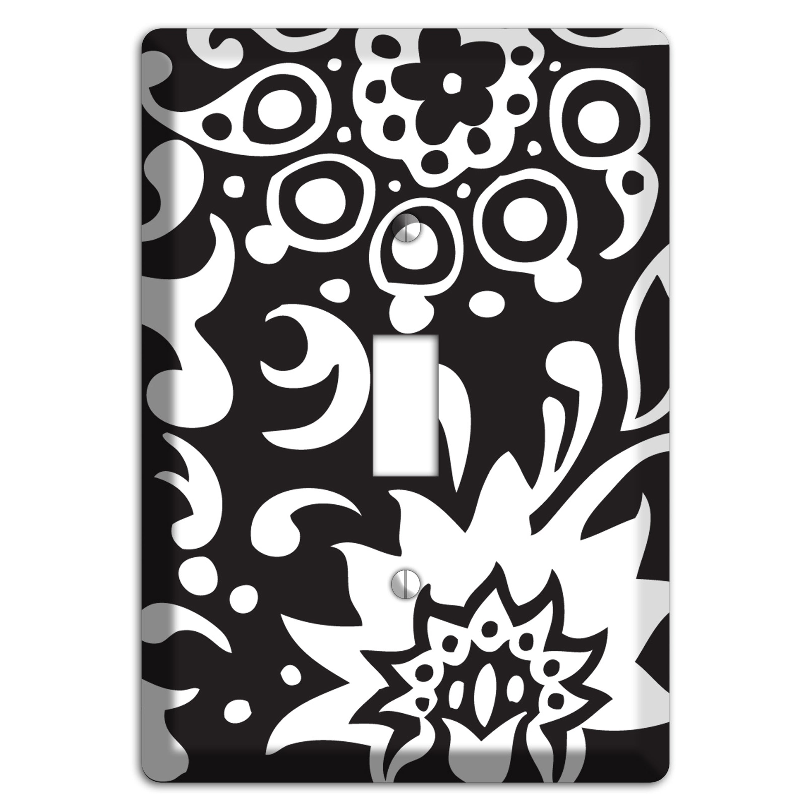 Black with White Boteh Cover Plates