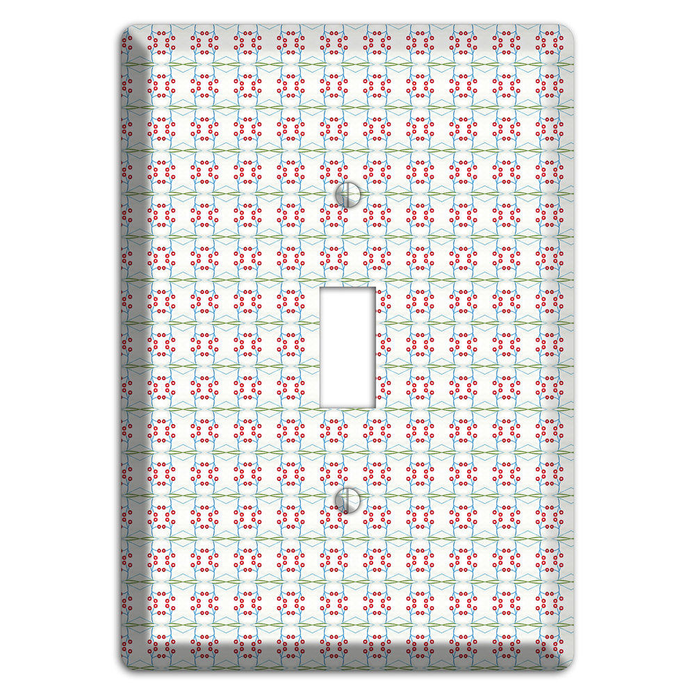 White with Red and Green Tapestry Cover Plates