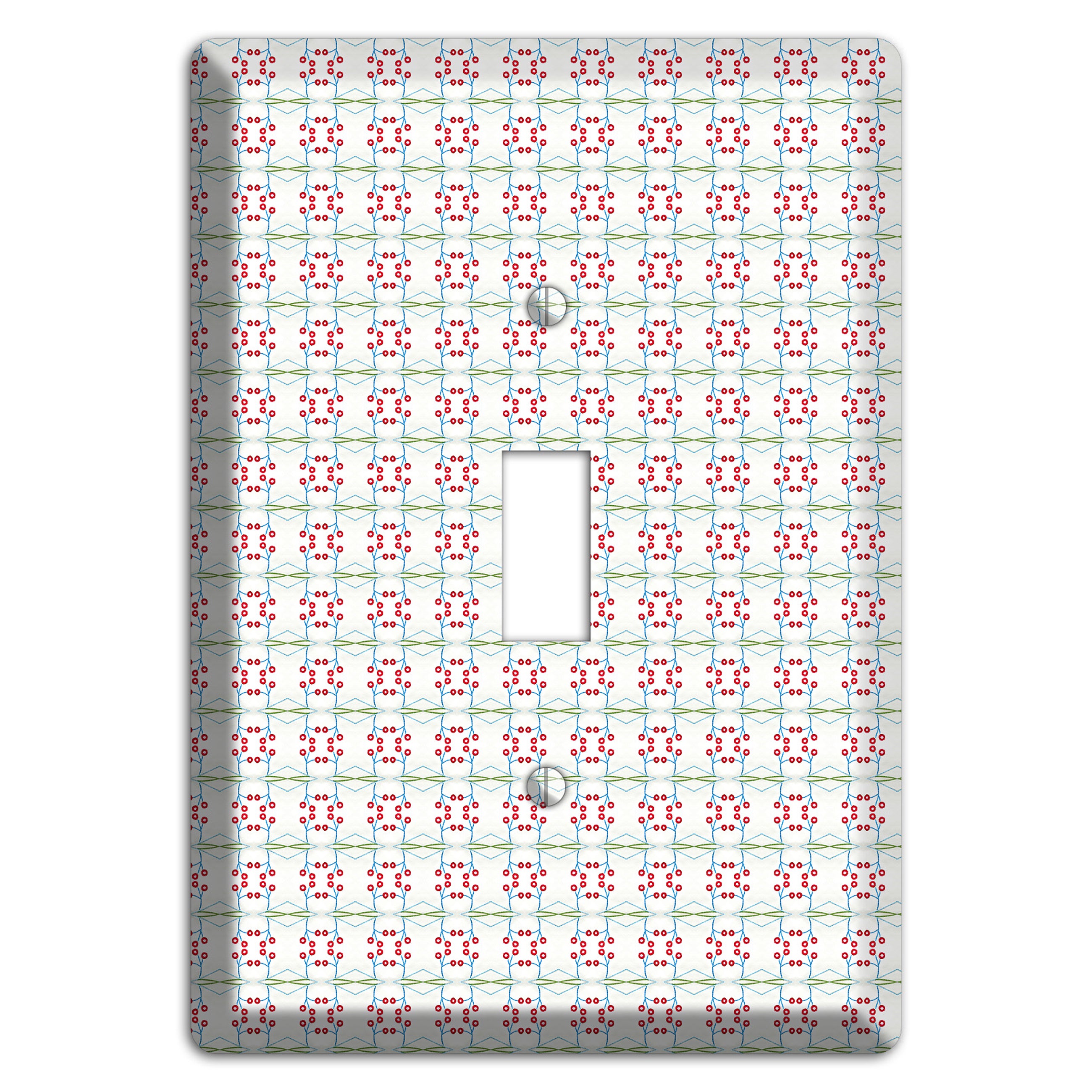 White with Red and Green Tapestry Cover Plates