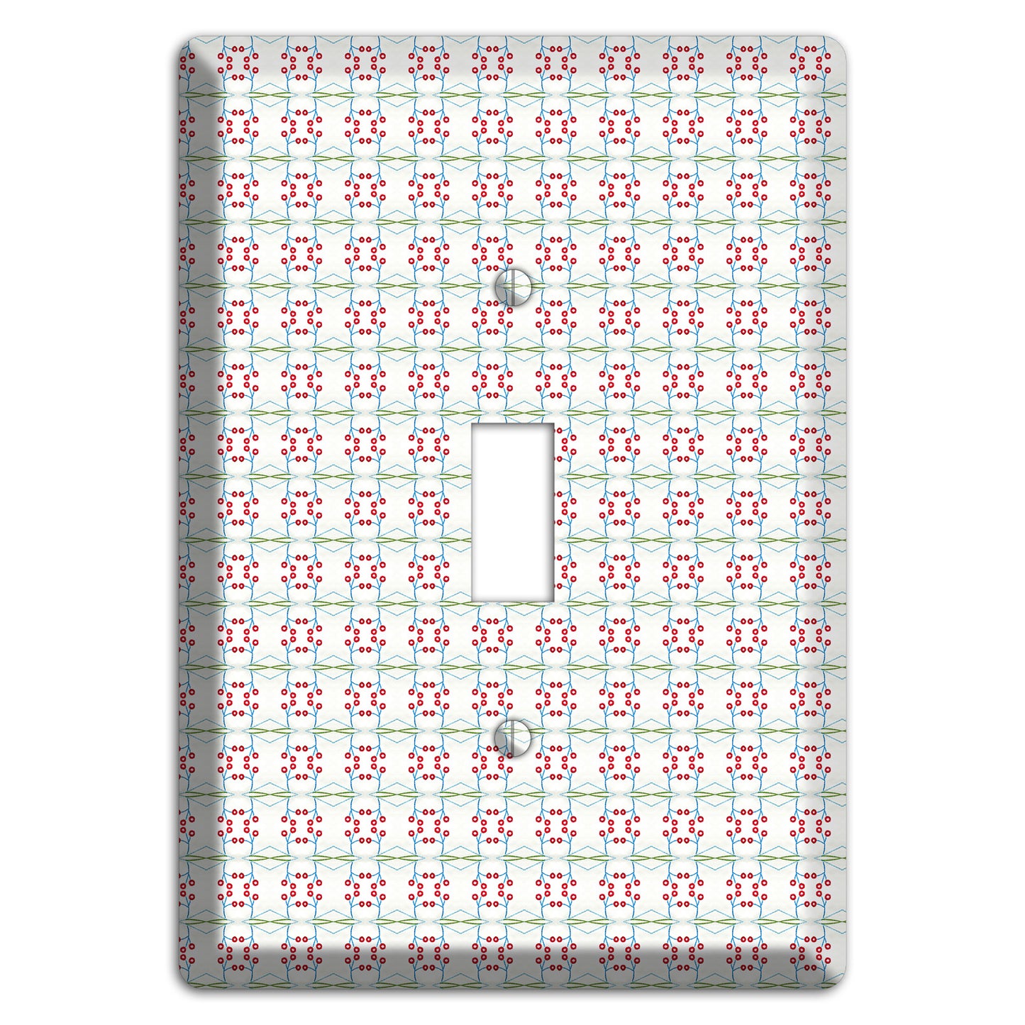 White with Red and Green Tapestry Cover Plates