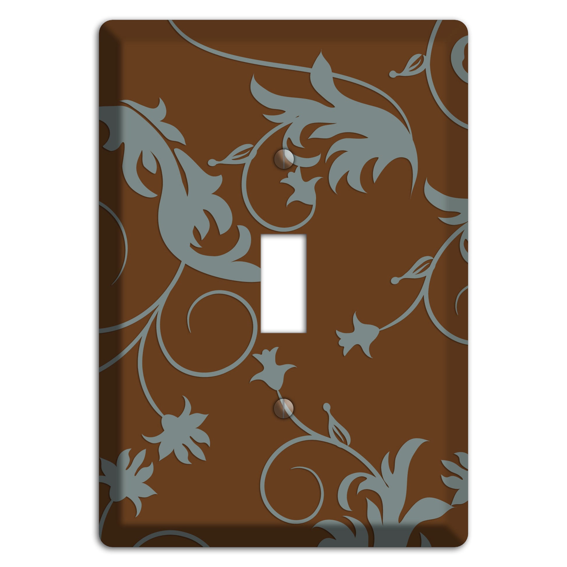 Brown and Grey Victorian Sprig Cover Plates