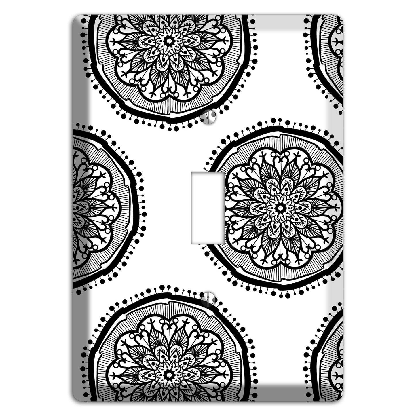 Mandala Black and White Style R Cover Plates Cover Plates