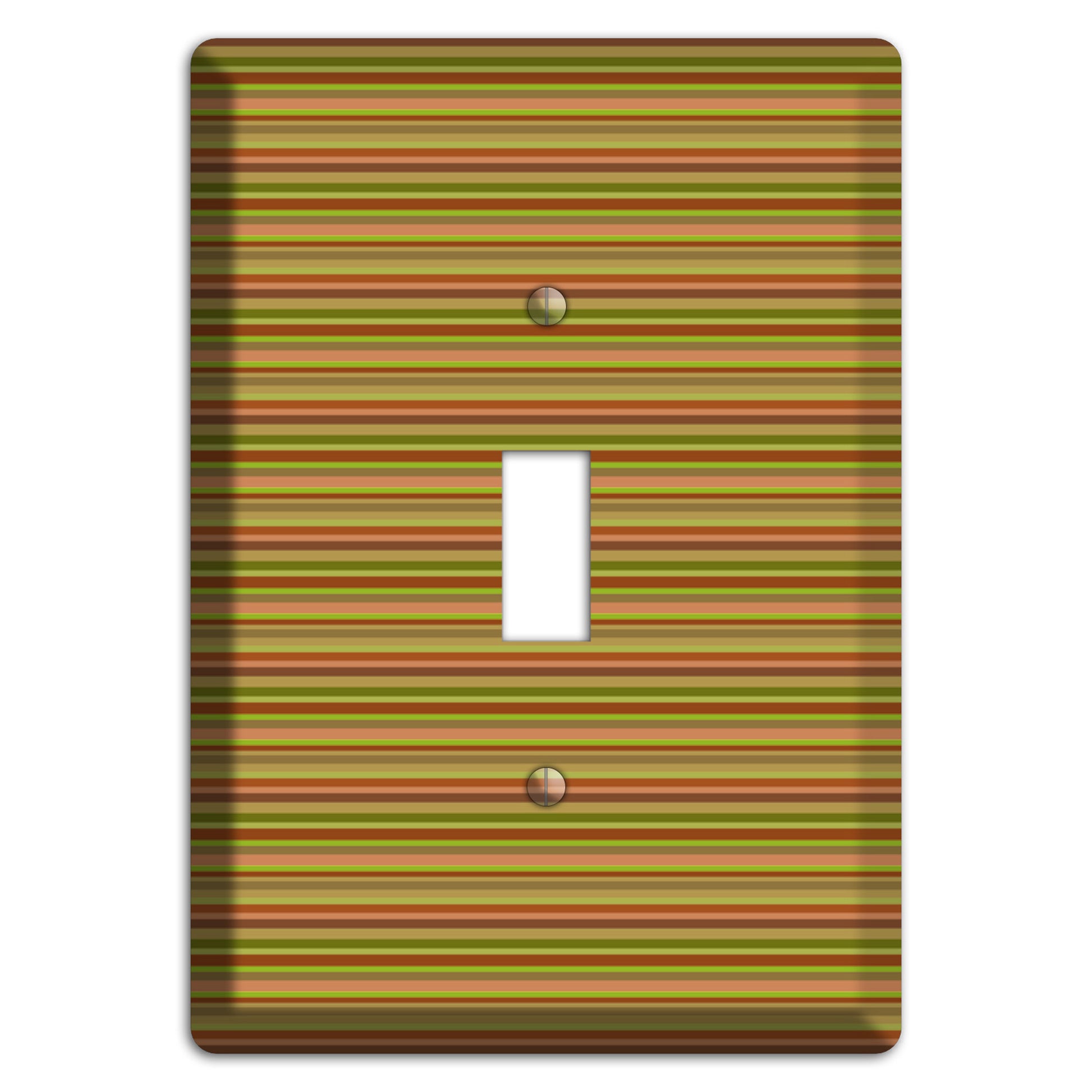 Multi Olive Burgundy Horizontal Stripes Cover Plates