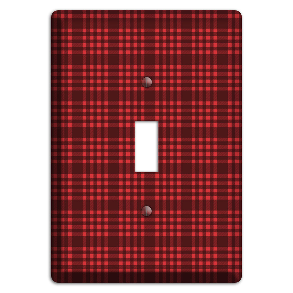 Maroon Plaid Cover Plates
