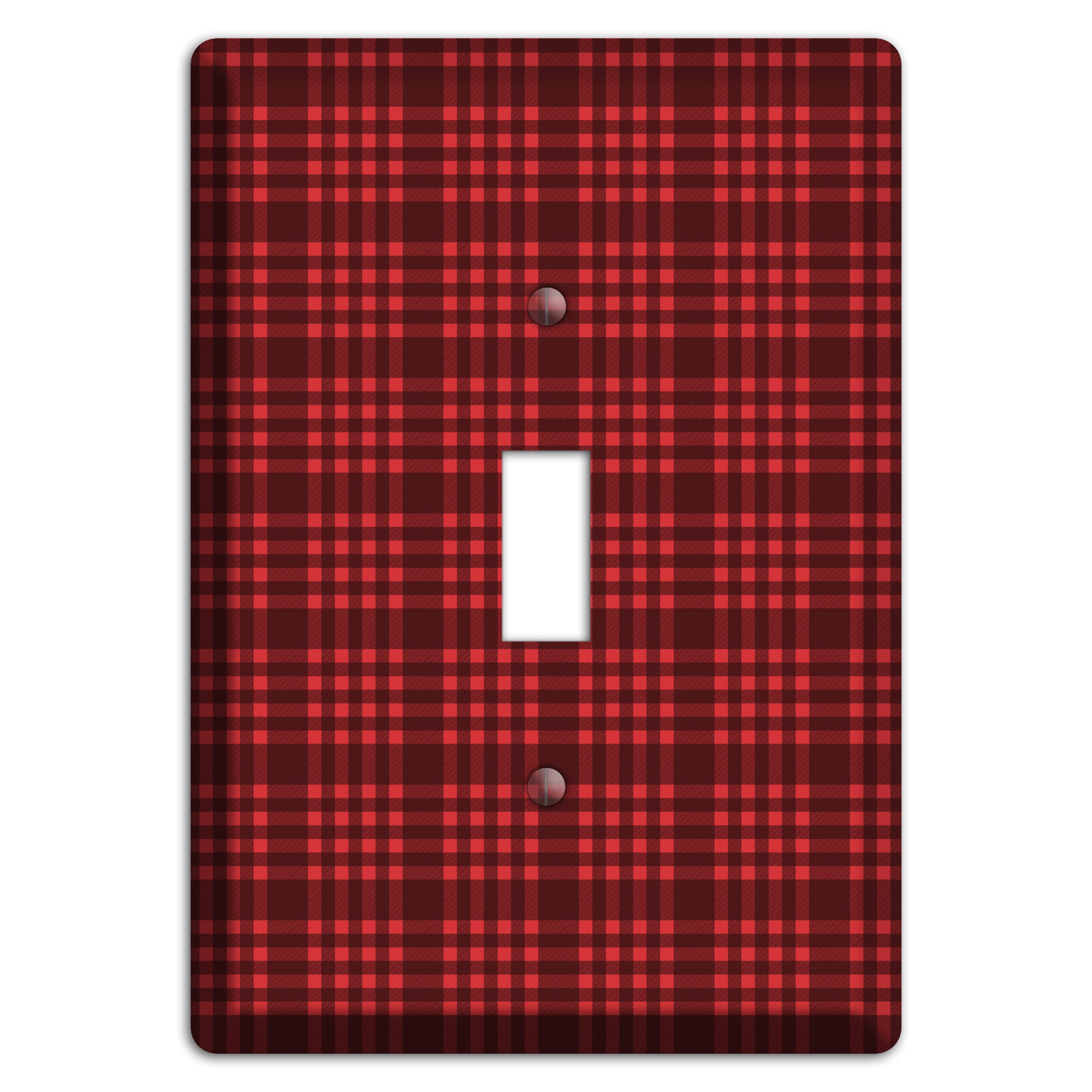 Maroon Plaid Cover Plates