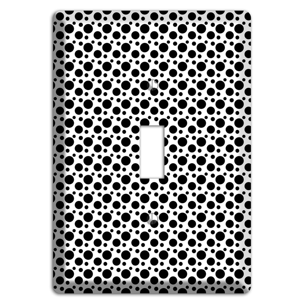 White with Black Small and Tiny Polka Dots Cover Plates