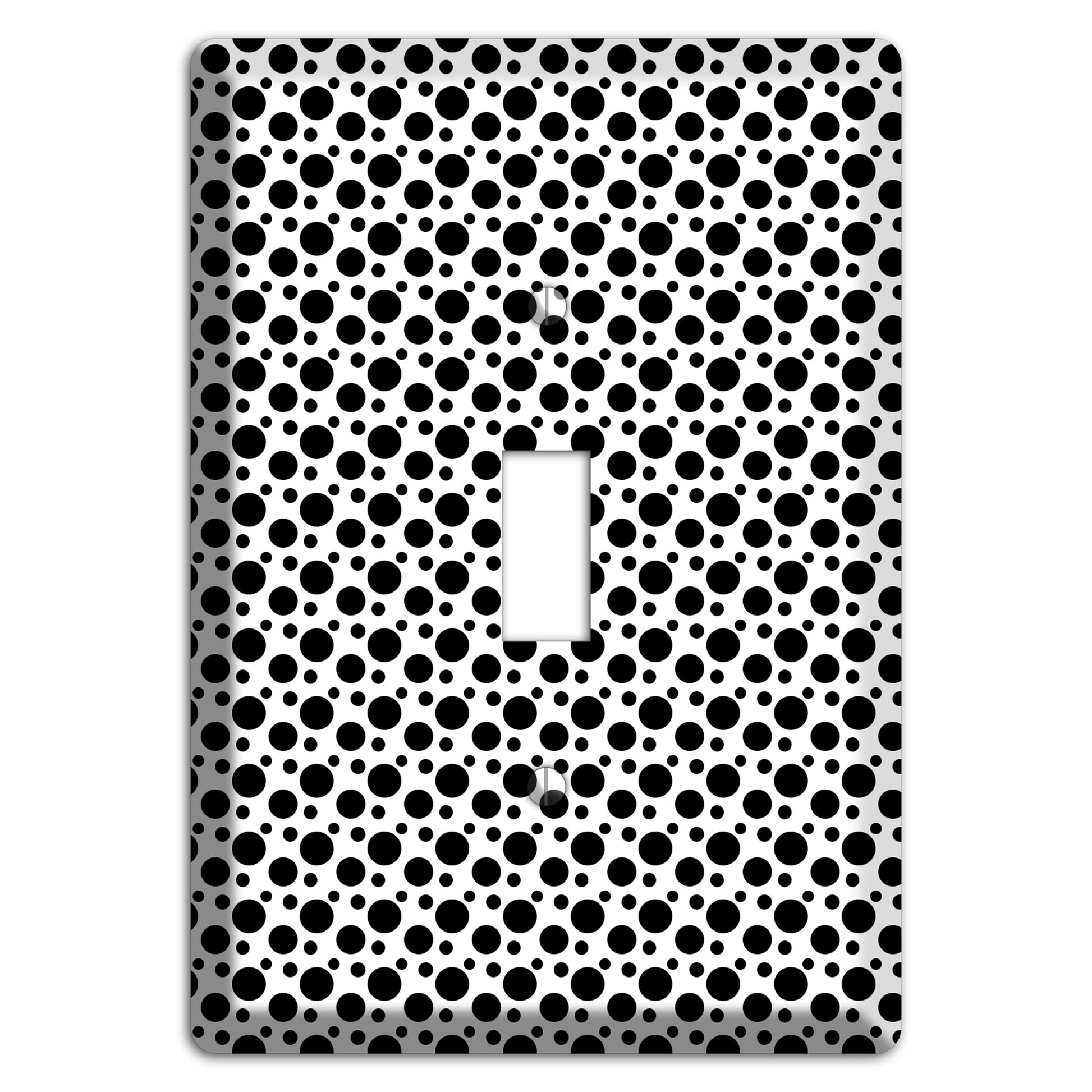 White with Black Small and Tiny Polka Dots Cover Plates