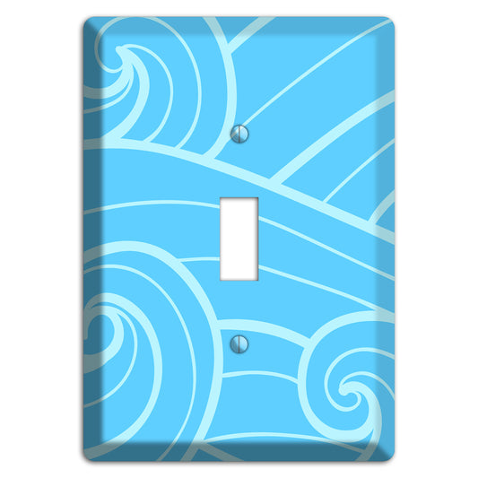 Abstract Curl Blue Cover Plates
