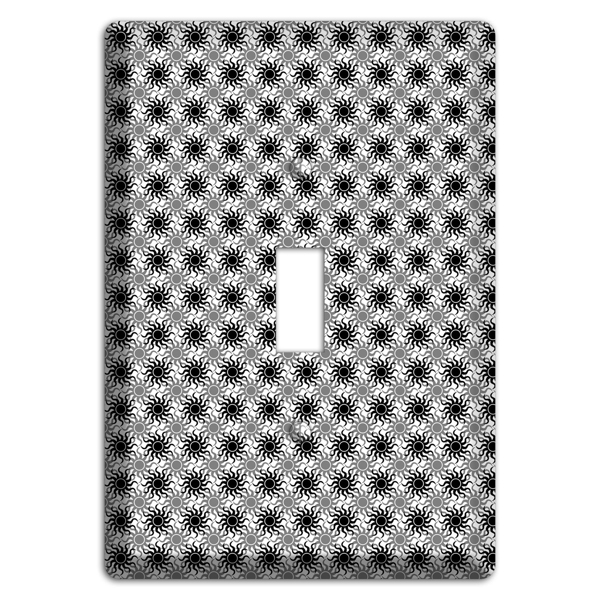 Black and Grey Sun Contour Cover Plates