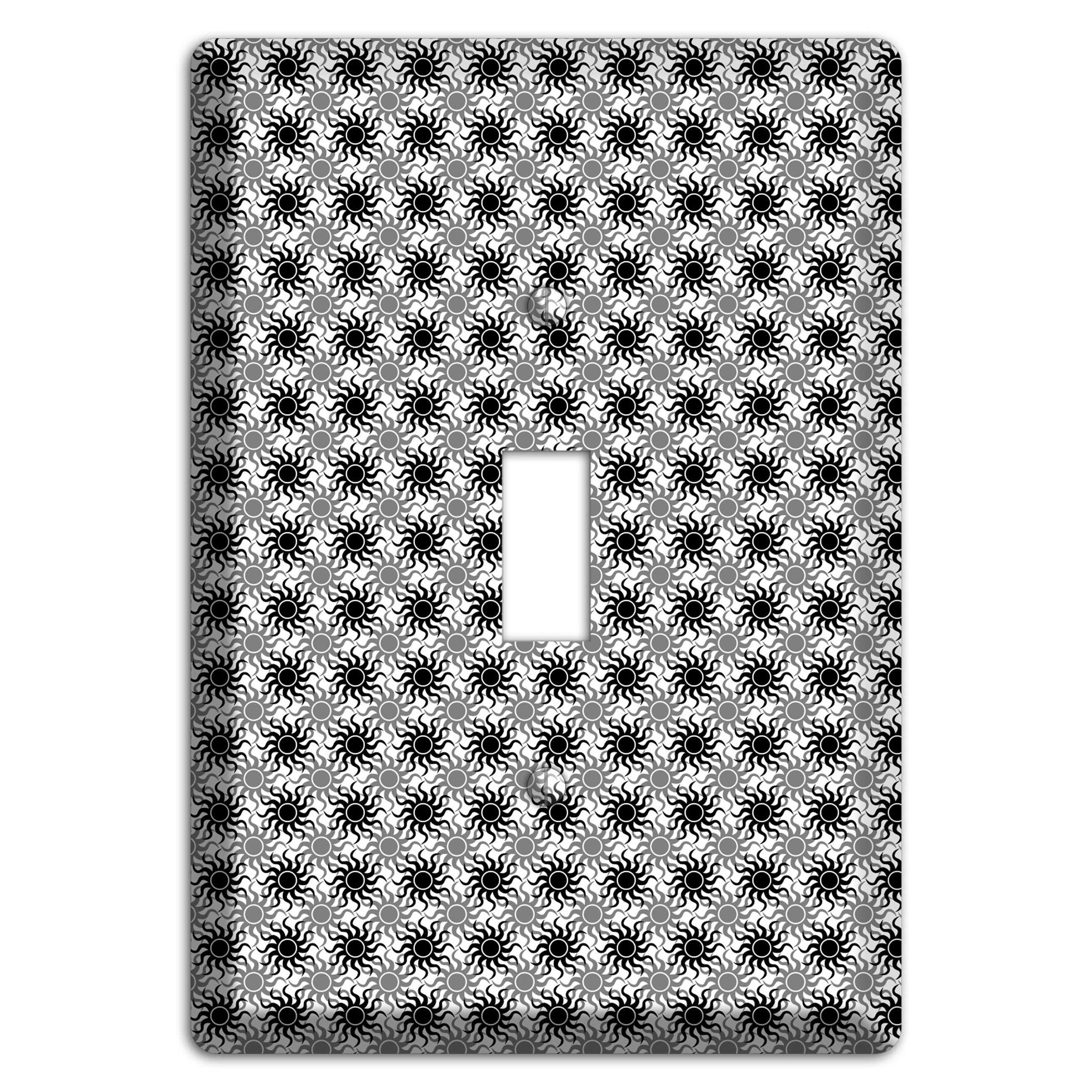 Black and Grey Sun Contour Cover Plates