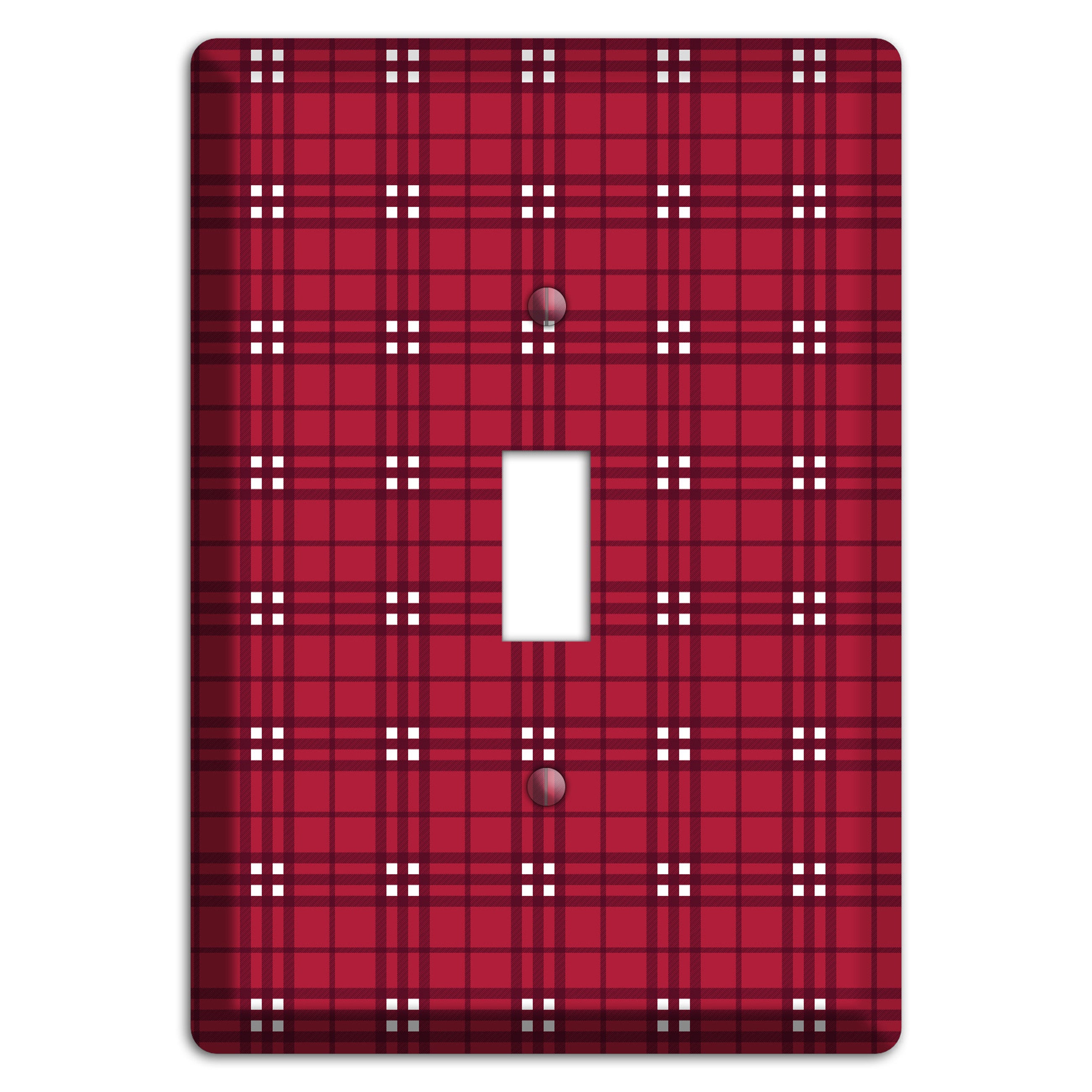 Red and White Plaid Cover Plates