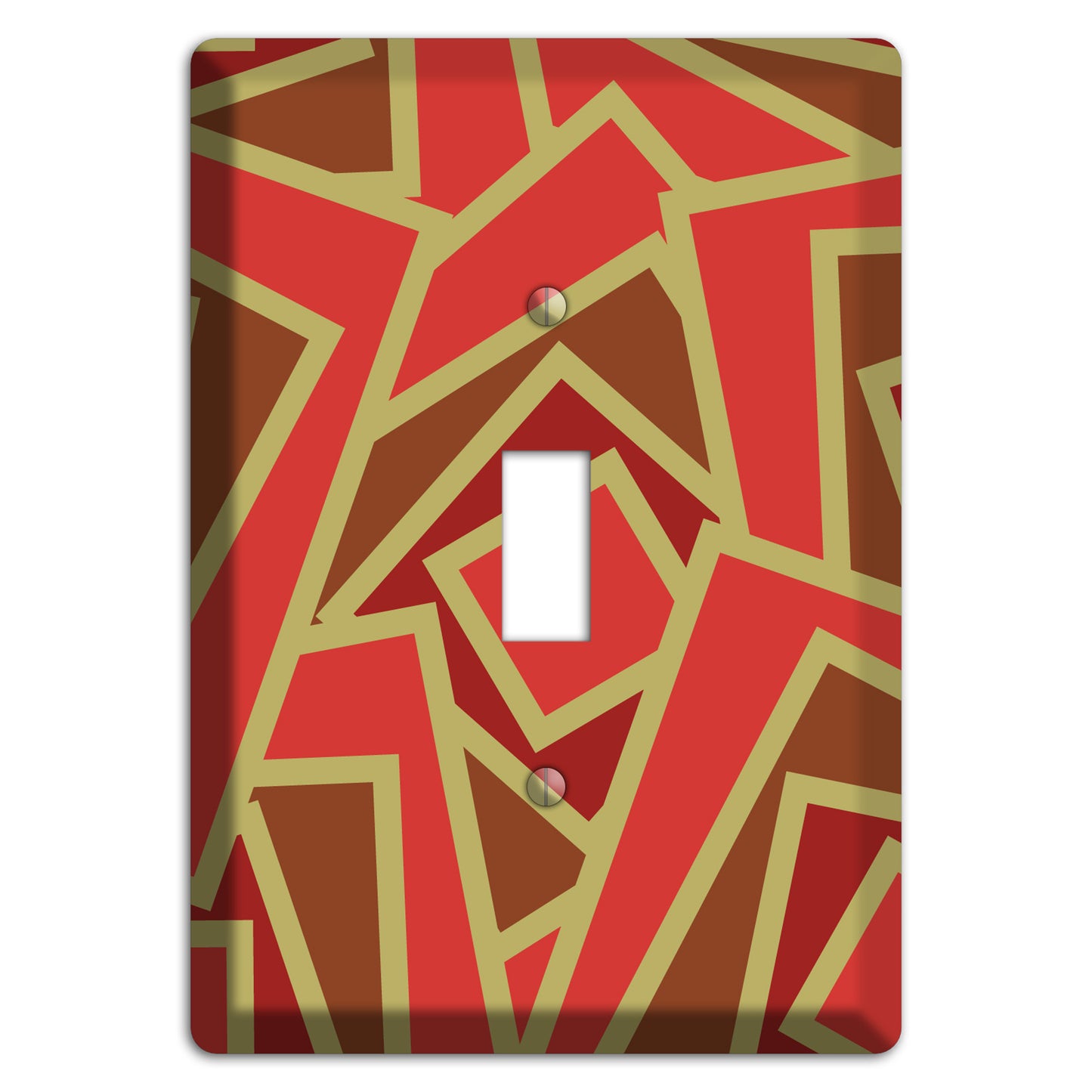 Red and Brown Retro Cubist Cover Plates