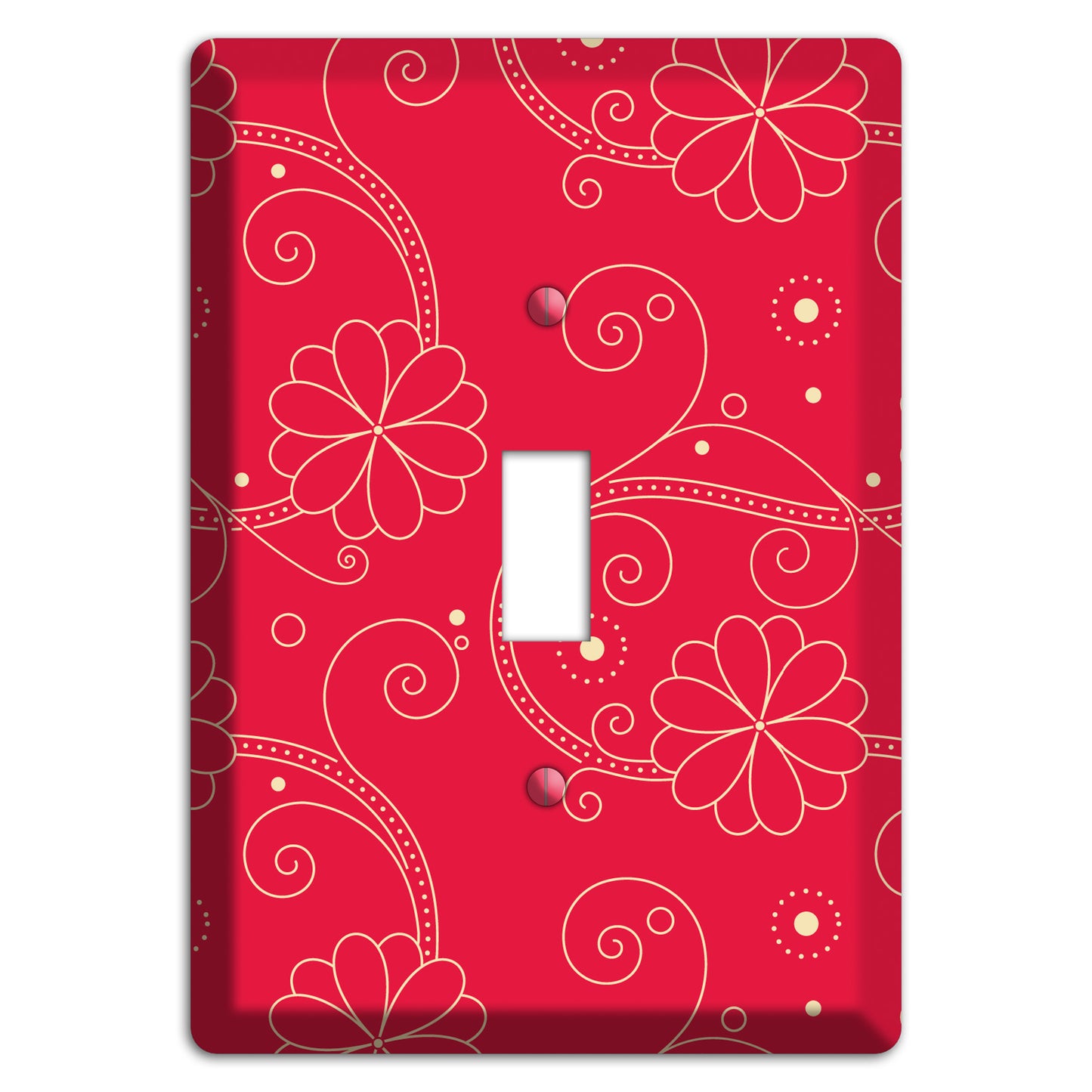 Red Floral Swirl Cover Plates