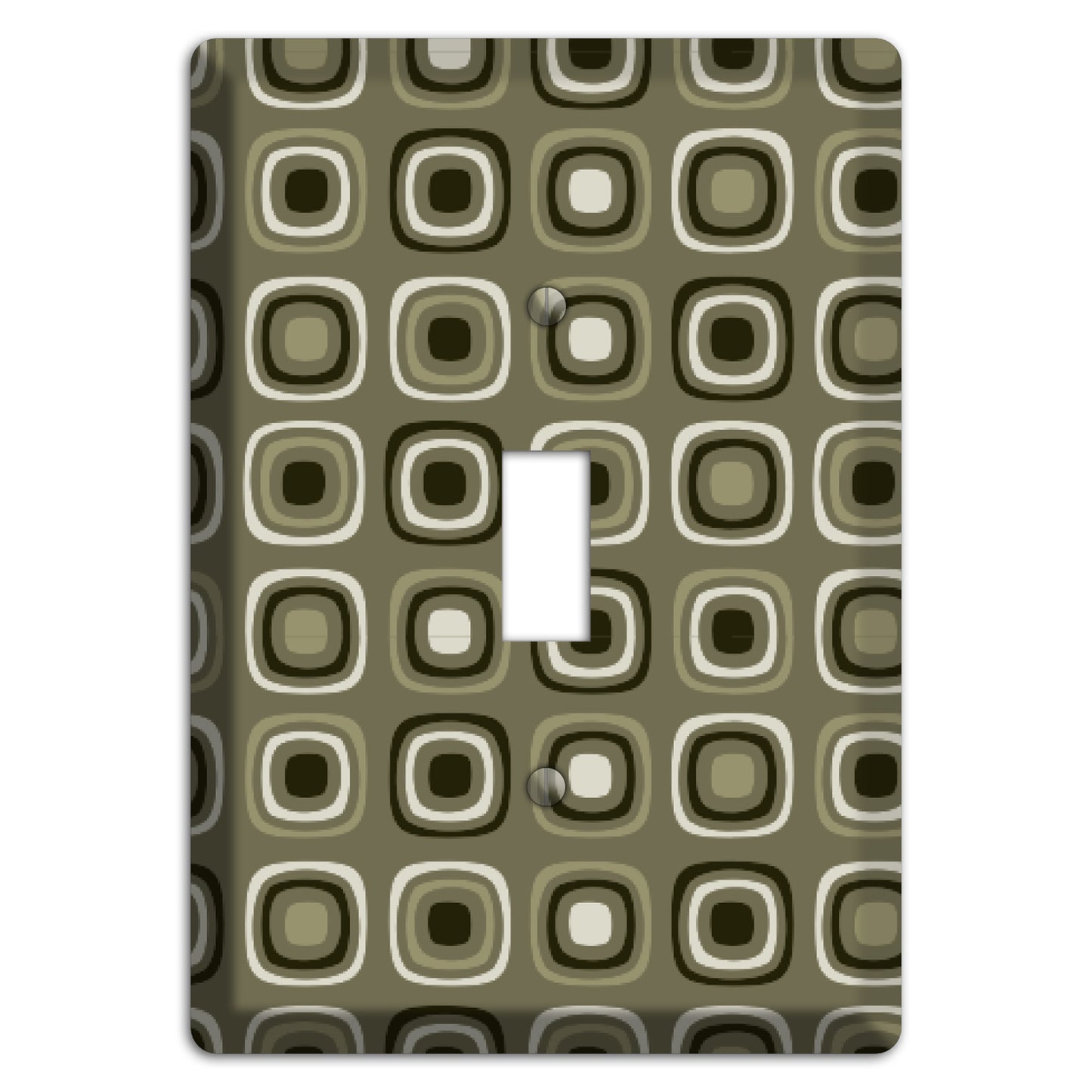 Multi Olive and Brown Retro Squares Cover Plates
