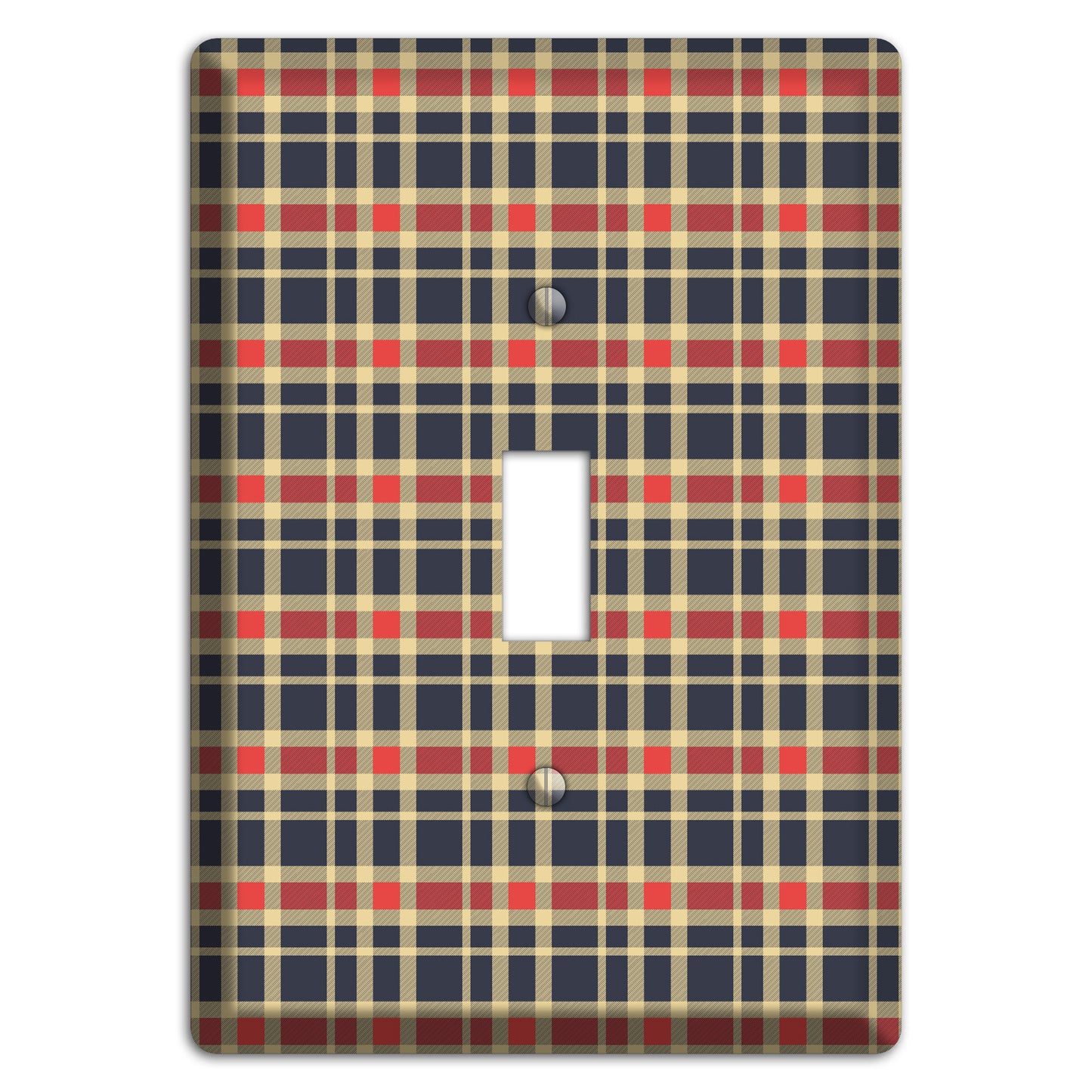 Maroon and Black Plaid 2 Cover Plates