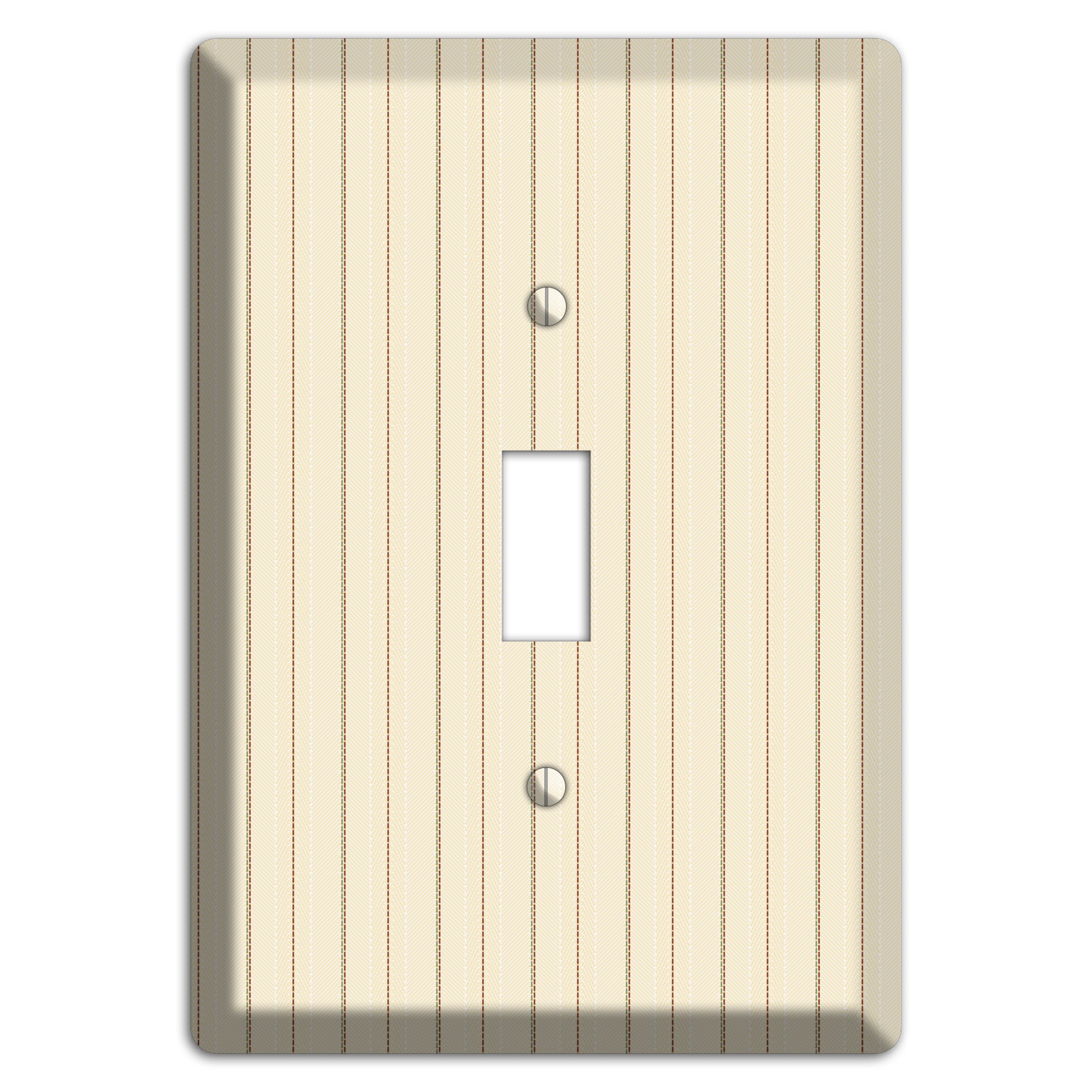 Off White Pinstripe Cover Plates