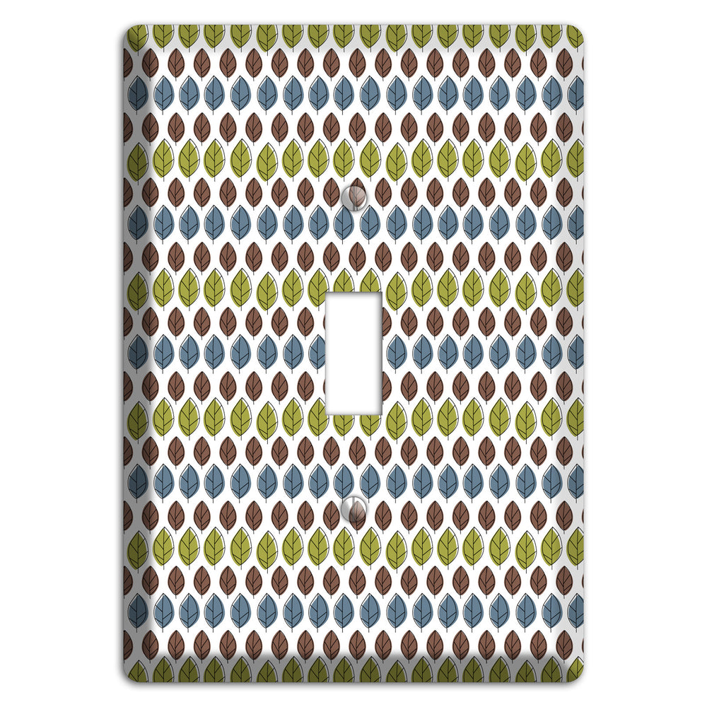 Sage Brown Dusty Blue Leaf Contour Cover Plates