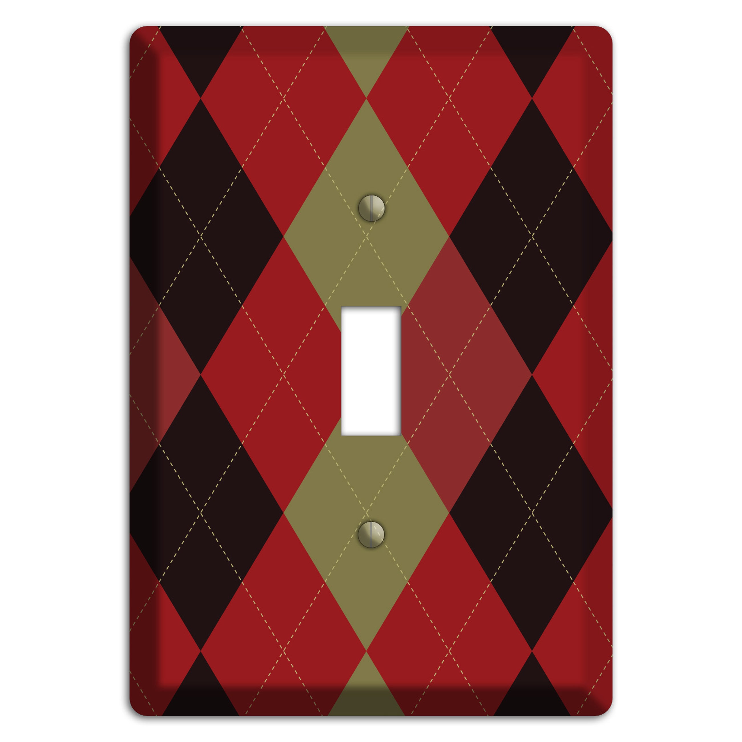 Red Olive Black Argyle Cover Plates