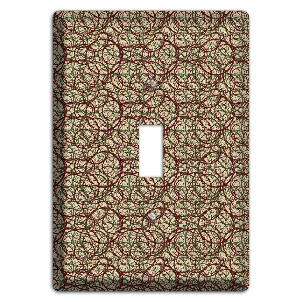 Brown and Burgundy Circles Cover Plates