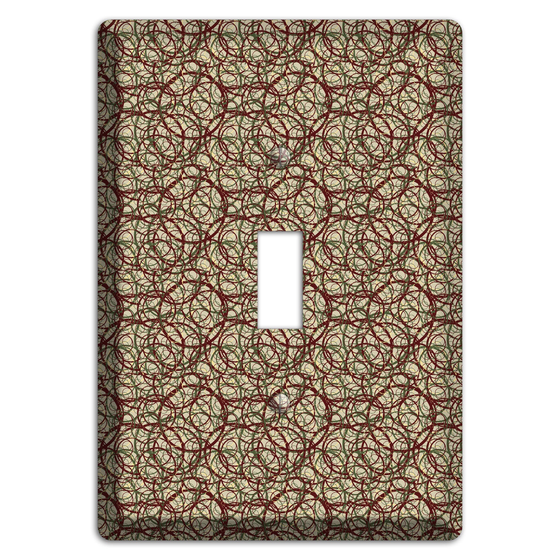 Brown and Burgundy Circles Cover Plates