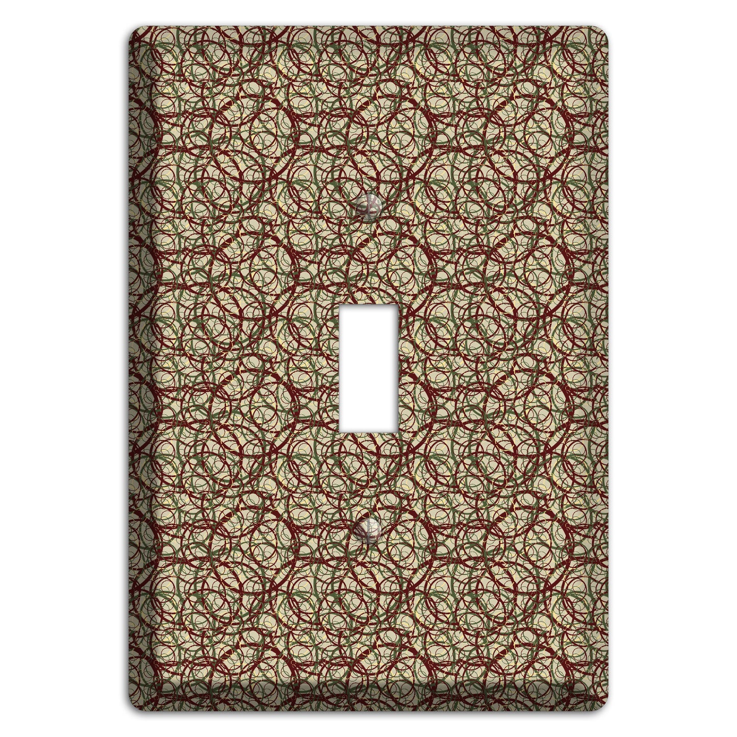 Brown and Burgundy Circles Cover Plates
