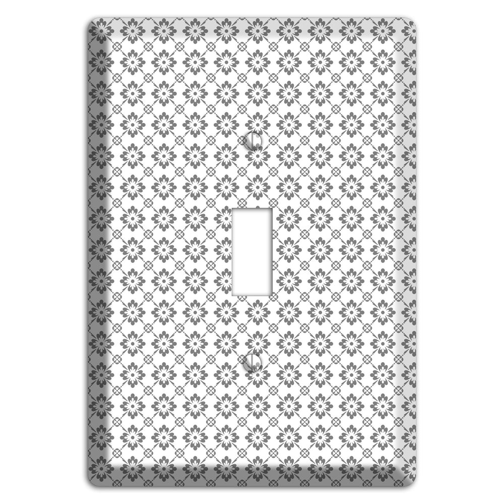 White with Grey Foulard Cover Plates