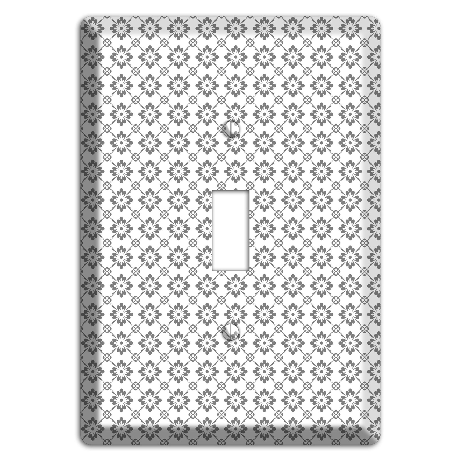 White with Grey Foulard Cover Plates