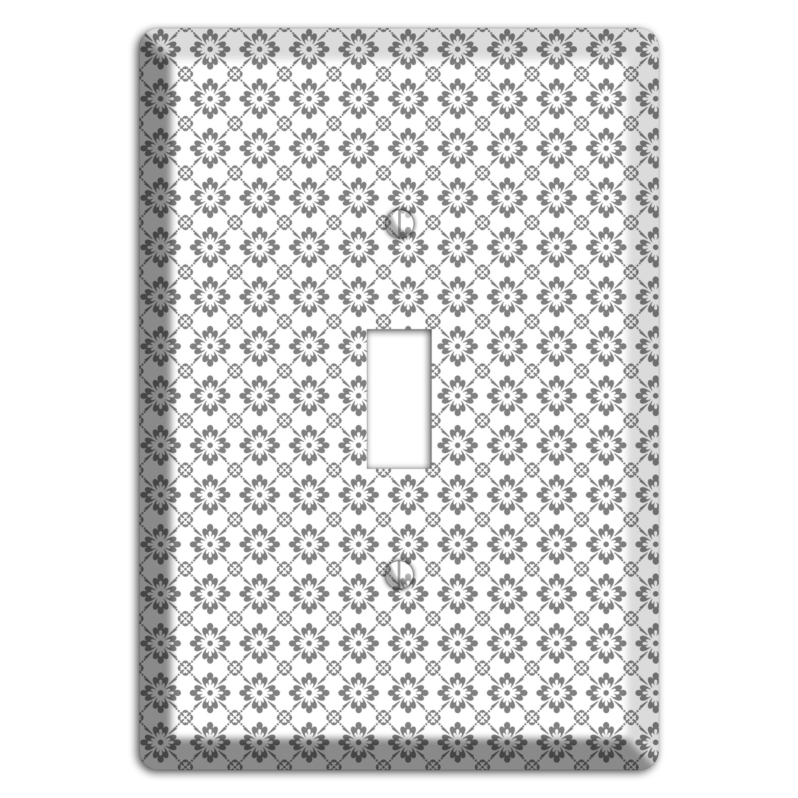 White with Grey Foulard Cover Plates