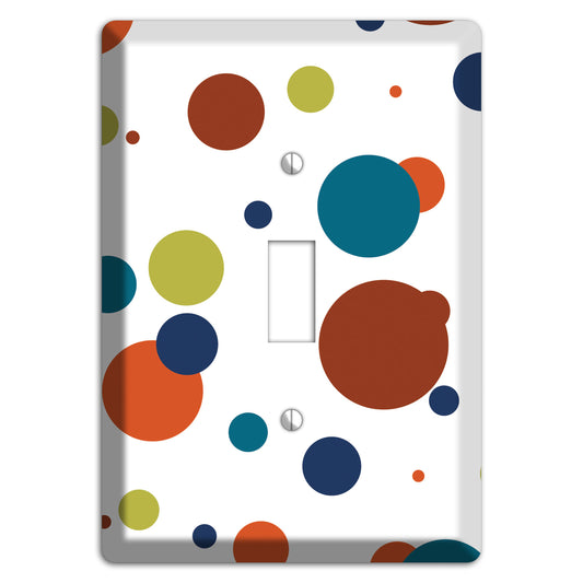 White with Multi Color Medium Dots Cover Plates