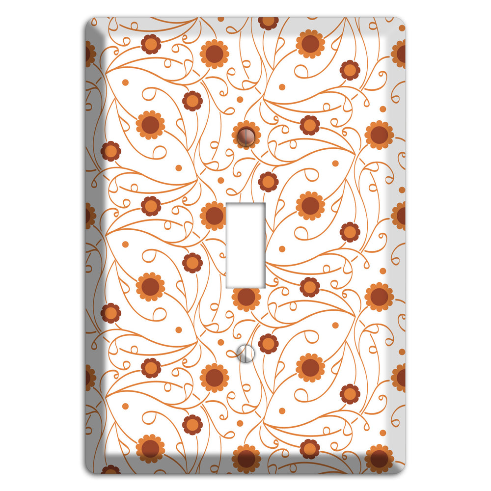 White Vine Floral Cover Plates