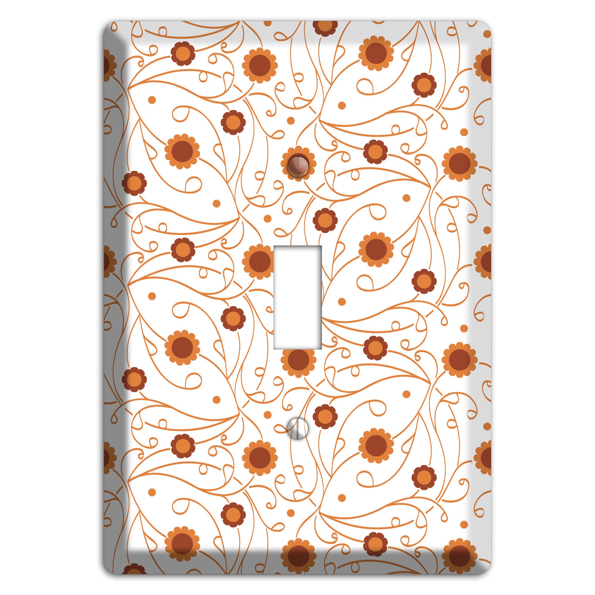 White Vine Floral Cover Plates