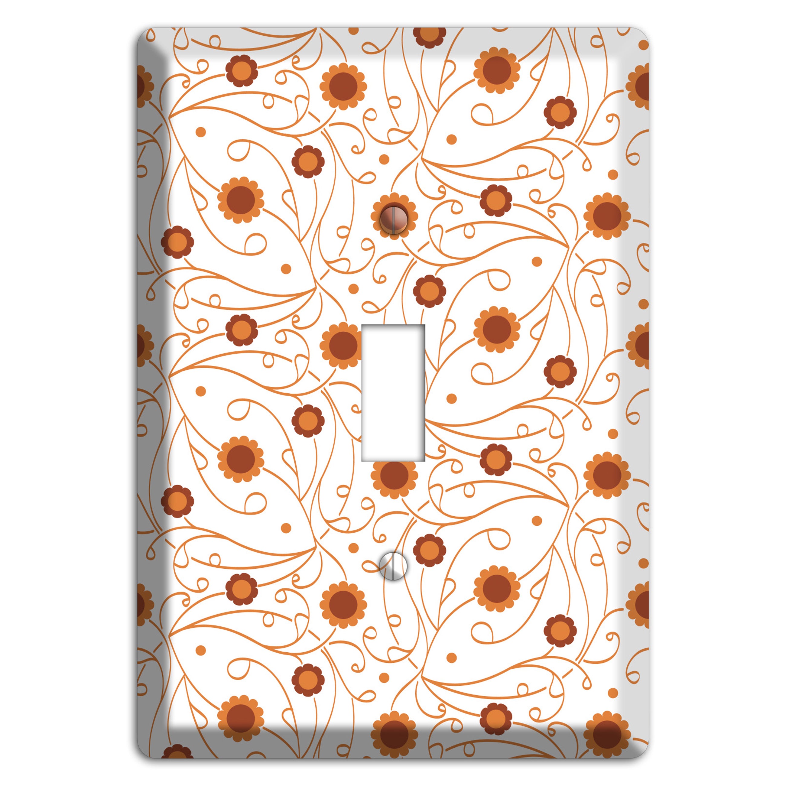 White Vine Floral Cover Plates