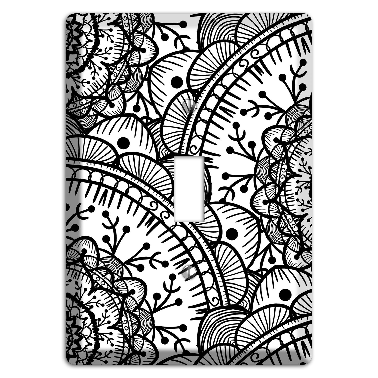 Mandala Black and White Style Q Cover Plates Cover Plates
