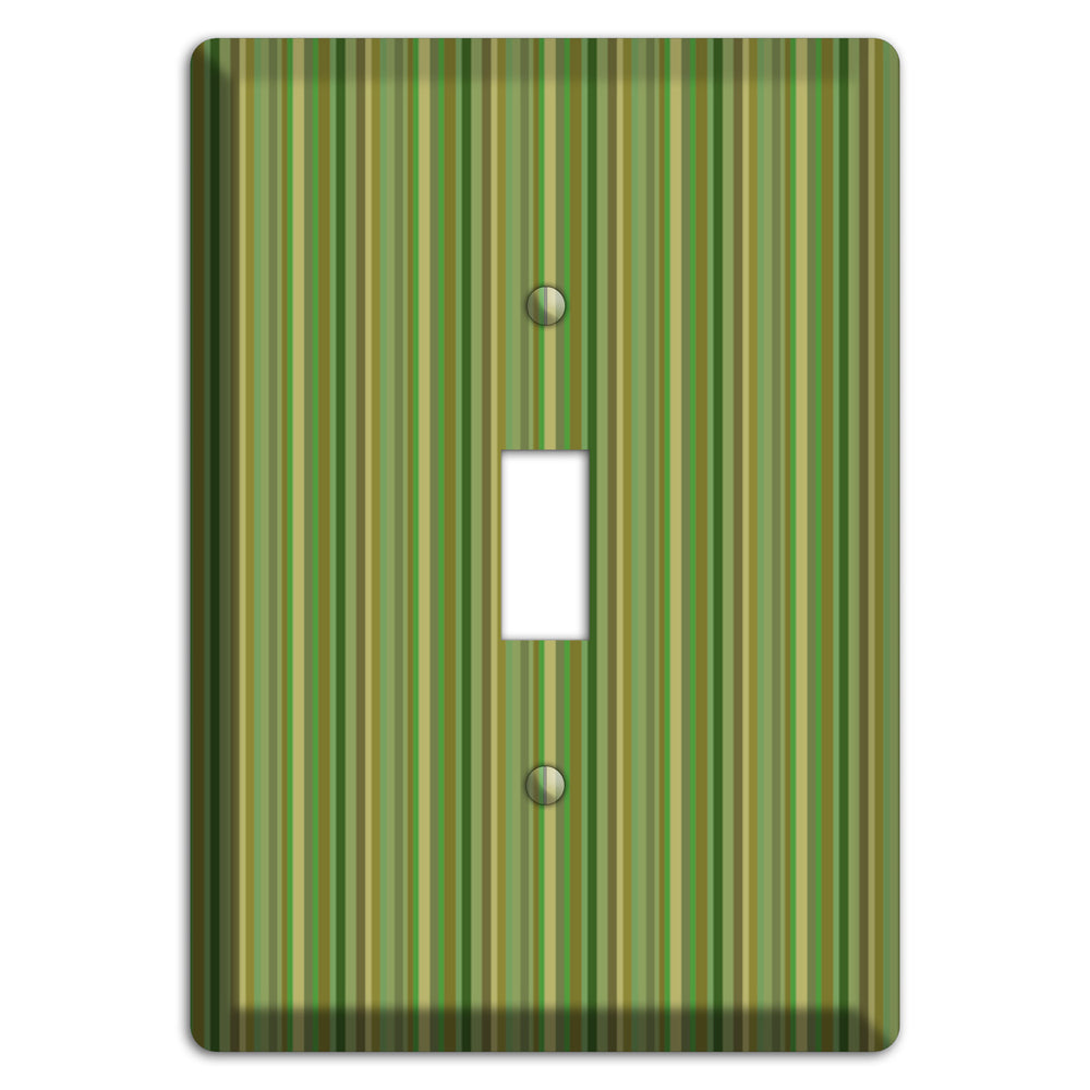 Multi Green Vertical Stripes Cover Plates