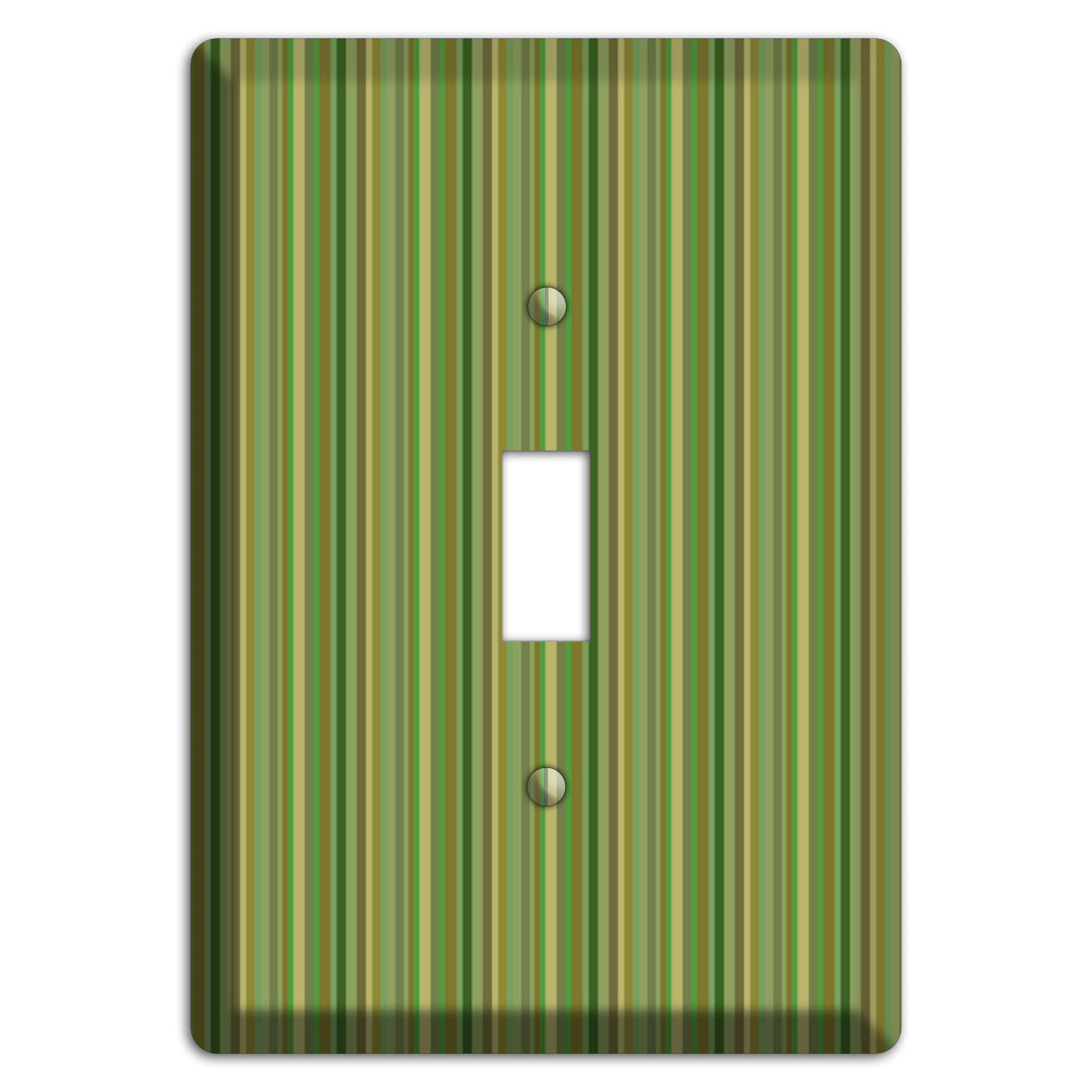 Multi Green Vertical Stripes Cover Plates